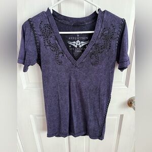 Affliction Purple and Black Top